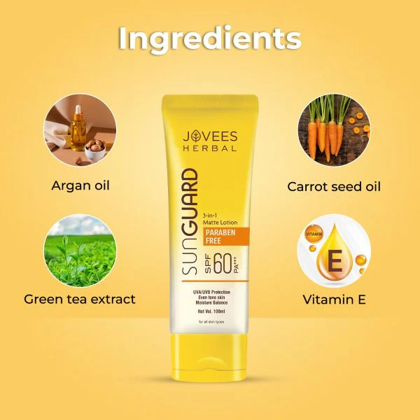 Jovees Herbal Sun Guard Lotion SPF 60 PA+++ Broad Spectrum | Matte Lotion