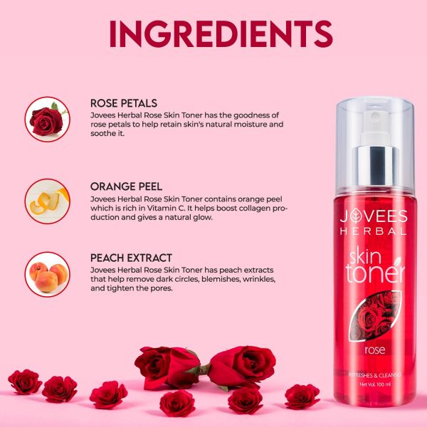 Jovees Rose Skin Toner |Tightens Pores |For Normal to Dry Skin