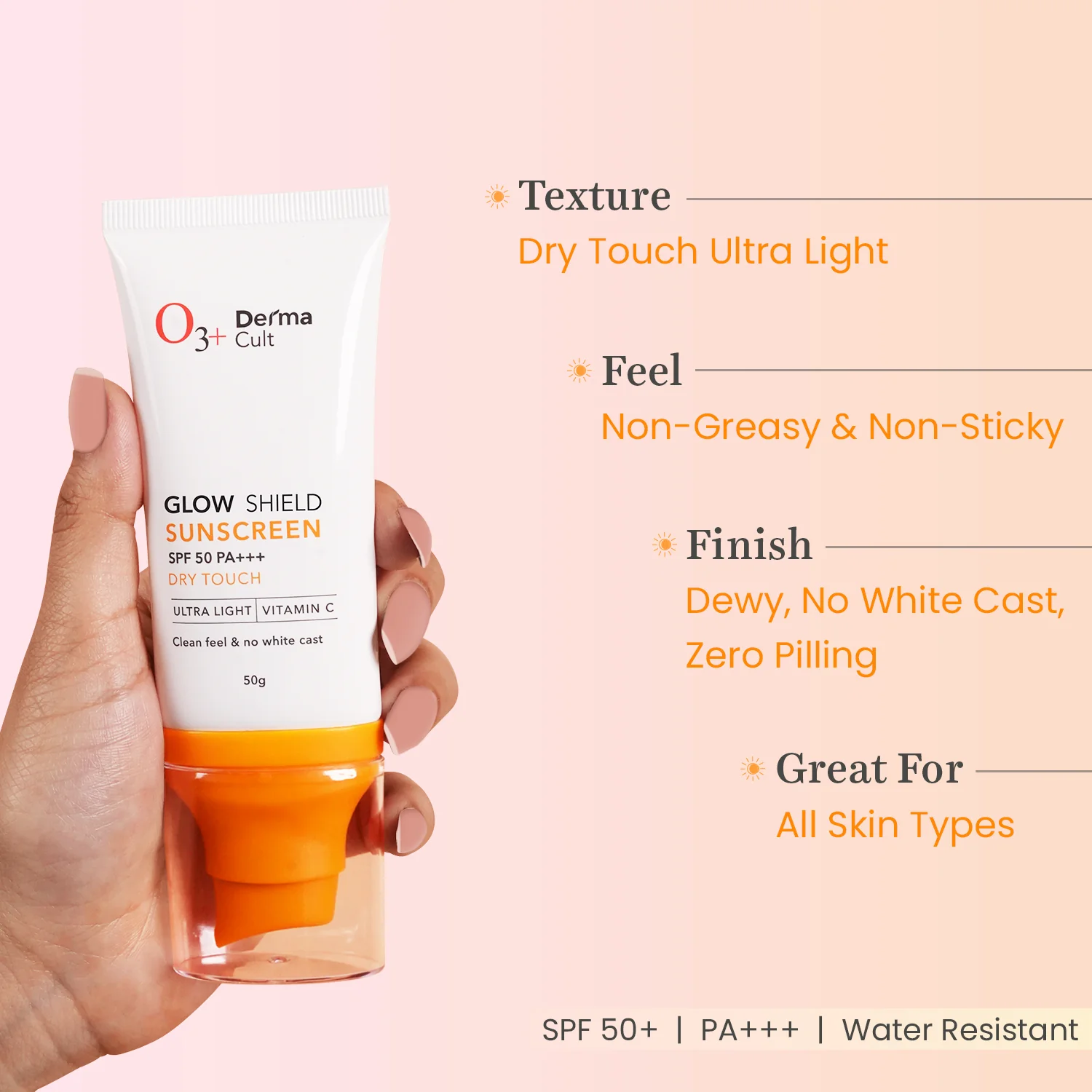 O3+ Derma Cult Glow Shield Sunscreen SPF 50 PA